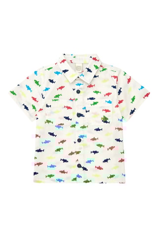 Blouse Color The Sea - Wit