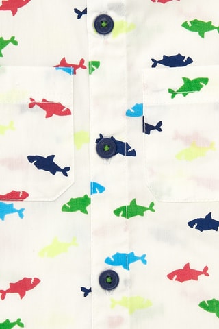 Blouse Color The Sea - Wit