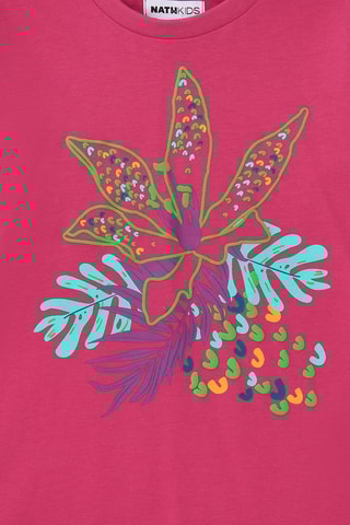 T-shirt Tropical Vibes - Roze