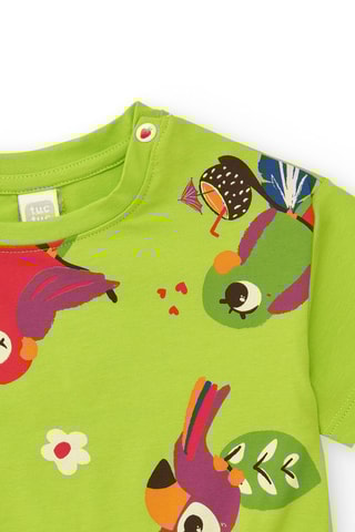 Geknoopt T-shirt Vacay Feelings - Groen