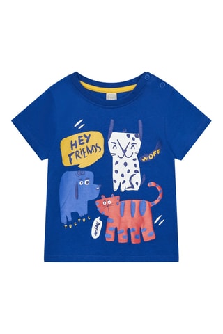 T-shirt Hey buddies - Blauw