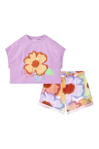 T-shirt en Short Paradise Beach - Paars