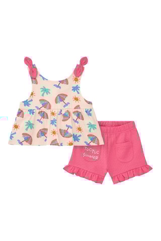 Hemd en Short Tropical Summer - Roze