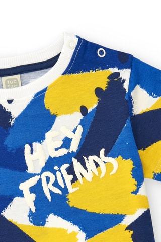 T-shirt Hey buddies - Blauw