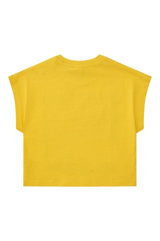 T-shirt Say Cheese - Geel