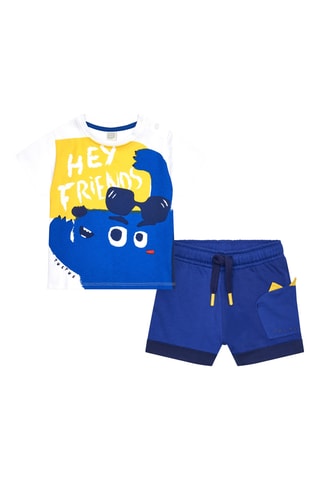 T-shirt et short Hey buddies - Bleu