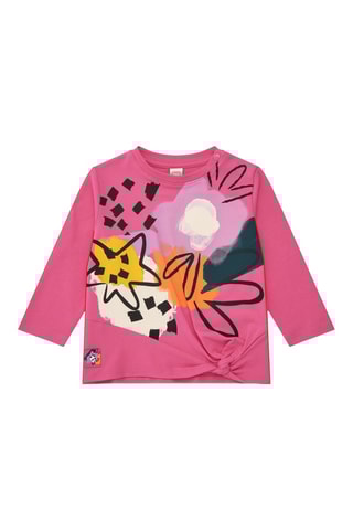 T-shirt Say Cheese - Roze