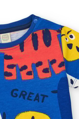 T-shirt Hey Buddies - Blauw