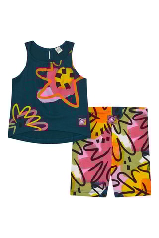 T-shirt en Wielrenbroekje Say Cheese - Groen