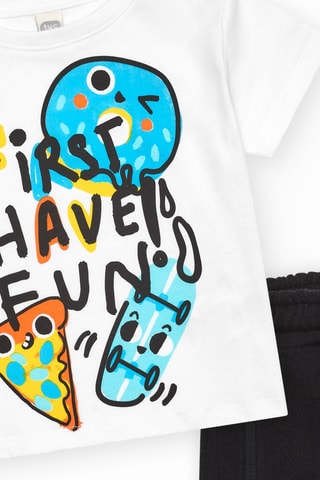 T-shirt en Bermuda First have fun - Zwart