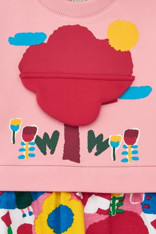 Jurk Trompe-l'œil Happy Garden - Roze