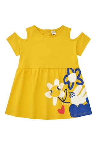 Jurk Hey buddies - Geel