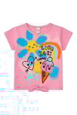 T-shirt First Have Fun - Roze