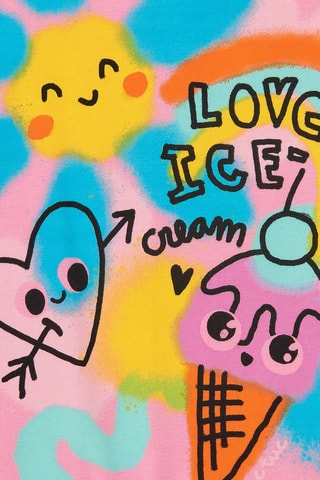 T-shirt First Have Fun - Roze