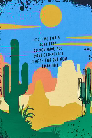 T-shirt Road trip - Zwart