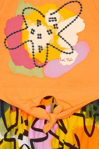 Jurk Trompe-l’œil Say Cheese - Oranje