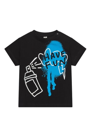 T-shirt First have fun - Zwart