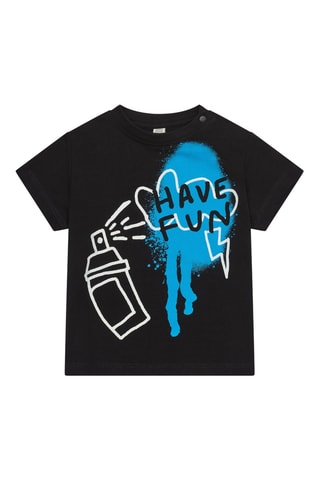 T-shirt First have fun - Zwart