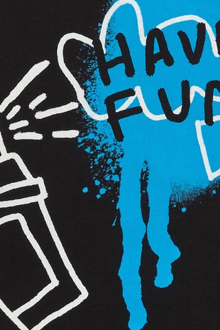 T-shirt First have fun - Zwart