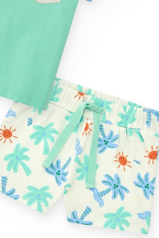 T-shirt en Short Tropical Summer - Groen