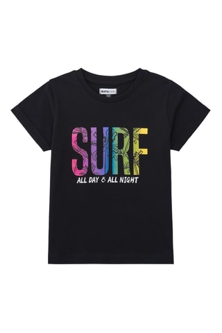 T-shirt Surf and fun - Zwart