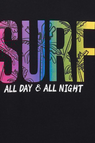 T-shirt Surf and fun - Zwart