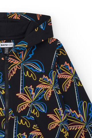 Sweat à capuche Surf and fun - Noir