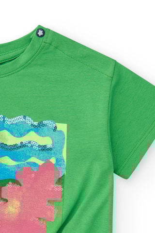 T-shirt Color The Sea - Groen
