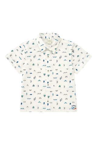 Blouse Color The Sea - Wit