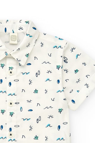 Blouse Color The Sea - Wit