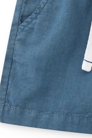 Linnen Short Beach Squad - Blauw