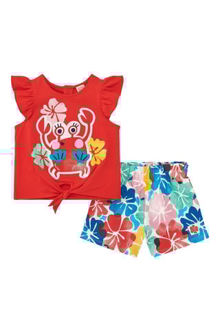 T-shirt en Short Beach Squad - Rood