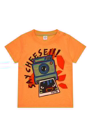 T-shirt Say Cheese - Oranje