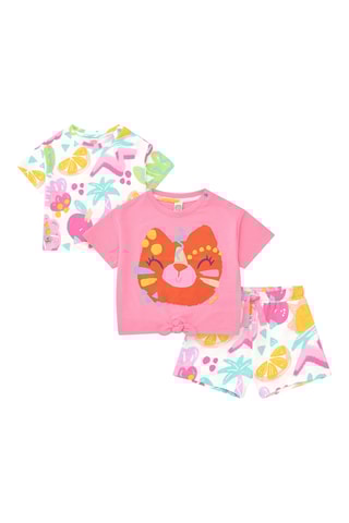 2 T-shirts en Short Sunrise is a Lemon - Roze