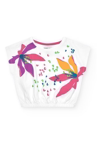 T-shirt Tropical Vibes - Wit