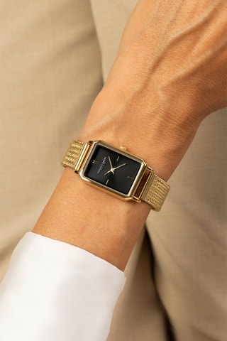 Stalen Quartz Horloge - Goudkleurig en Zwart - Frederic Graff