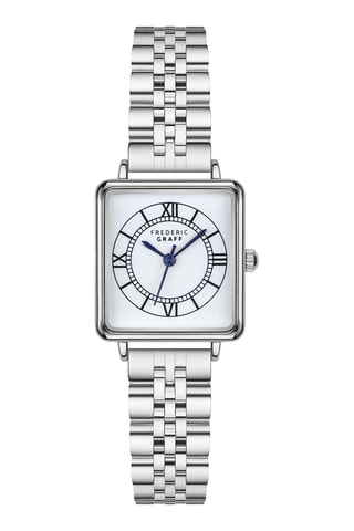 Stalen Quartz Horloge - Zilverkleurig en wit - Frederic Graff