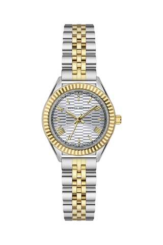 Stalen Quartz Horloge met Diamant - Monica Monaco