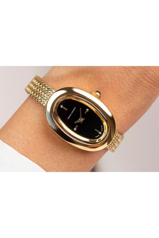 Stalen Quartz Horloge met Diamanten