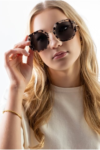 Óculos de sol mulher - Preto, castanho e dourado