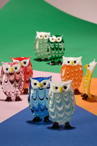 2 estatuillas búhos - Verde