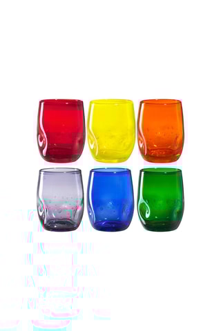 6 vasos de vidrio soplado de manera tradicional Cartoccio -  25 cl