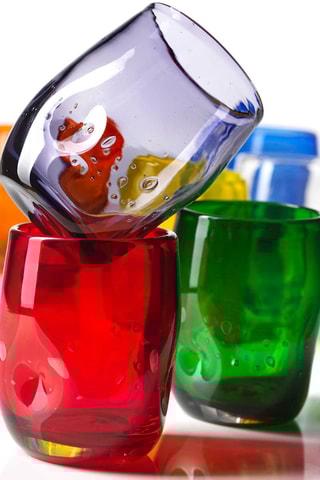 6 vasos de vidrio soplado de manera tradicional Cartoccio -  25 cl