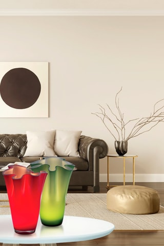 Jarrón iluminado - 26 x 26 x 29 cm - Rojo