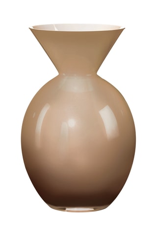 Jarrón de vidrio soplado de manera tradicional Pallotino - 20 cm - Marrón
