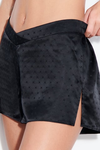 Short de pijama de seda Xtravagan - Negro