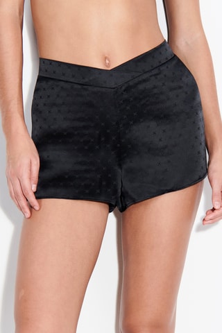 Short de pijama de seda Xtravagan - Negro