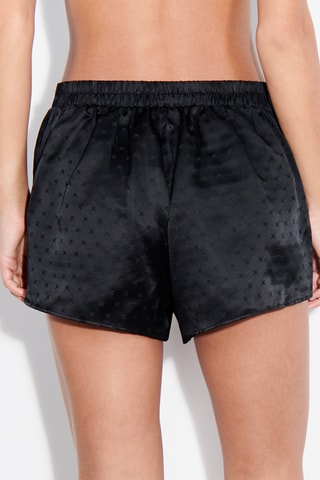 Short de pijama de seda Xtravagan - Negro