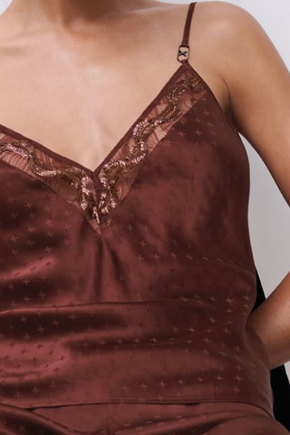 Short de pijama de seda Xtravagan - Marrón