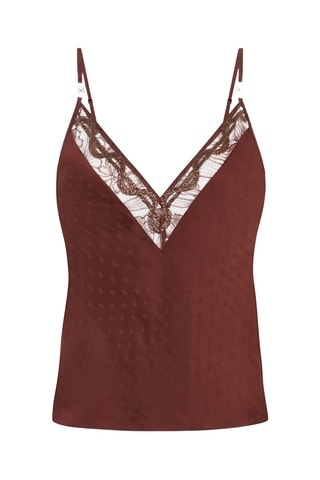 Top de pijama de seda Xtravagan - Marrón